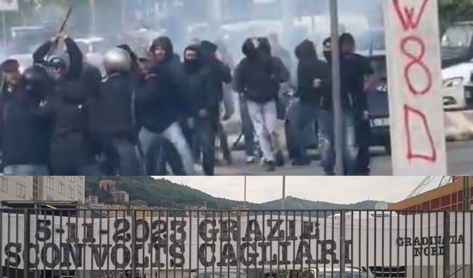 Genoa-Cagliari, bel gesto ultrà genoani non evita scontri