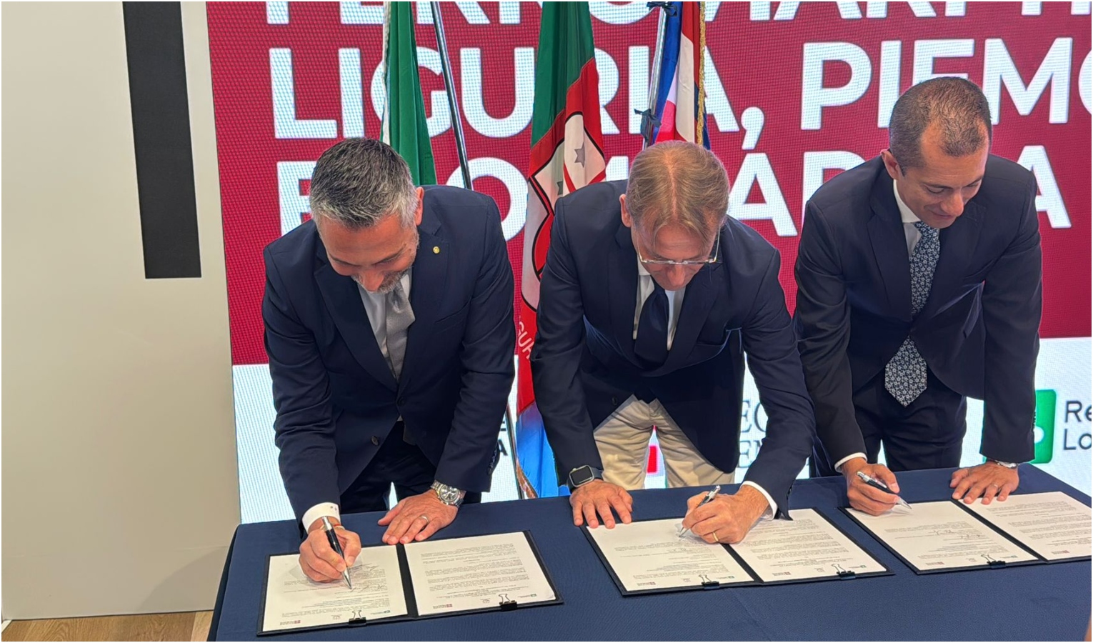 Firma protocollo d'intesa Liguria, Lombardia e Piemonte Firma protocollo
