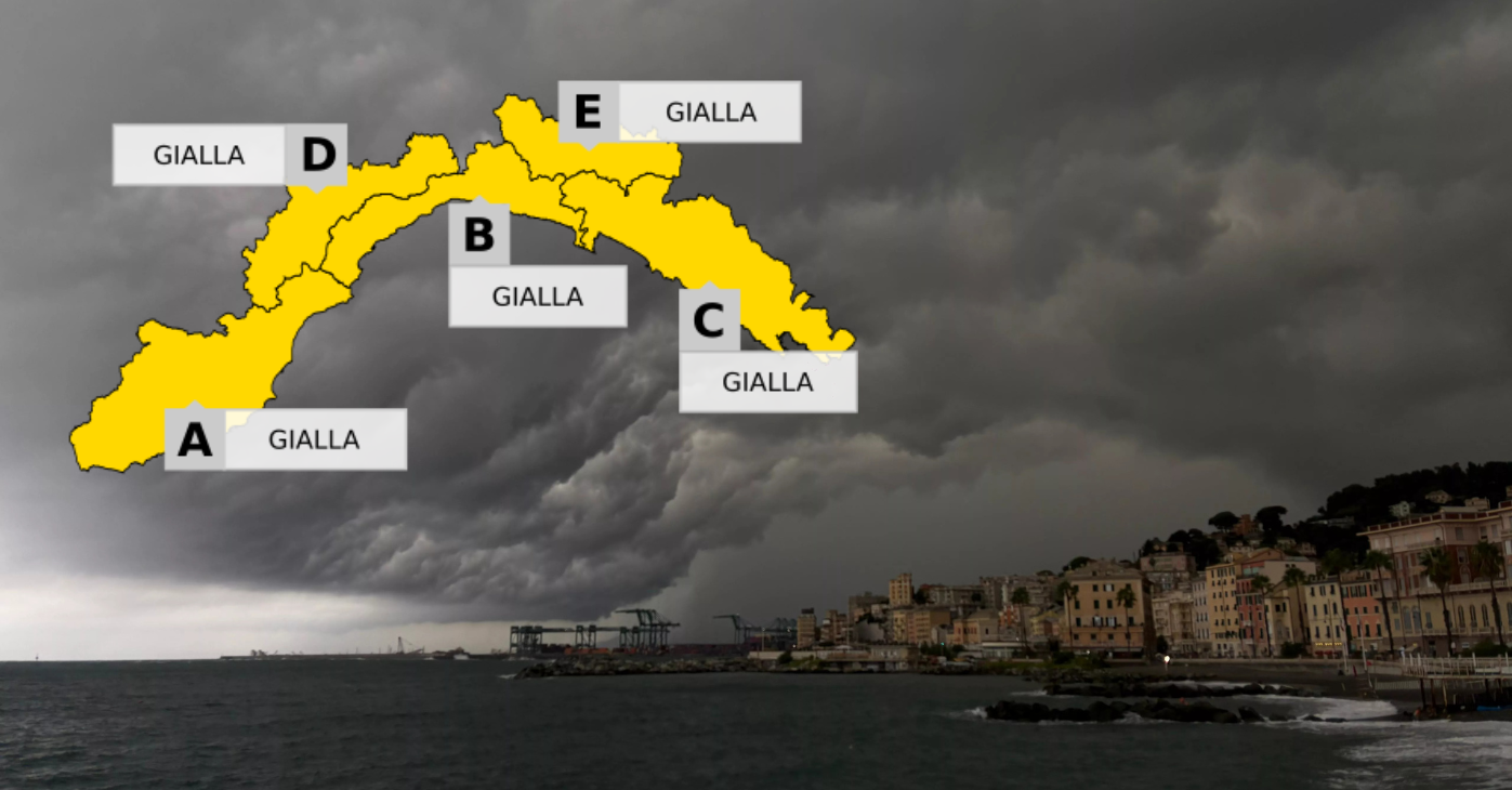 Le zone interessate saranno quelle del centro levante Pioggia su ombrello