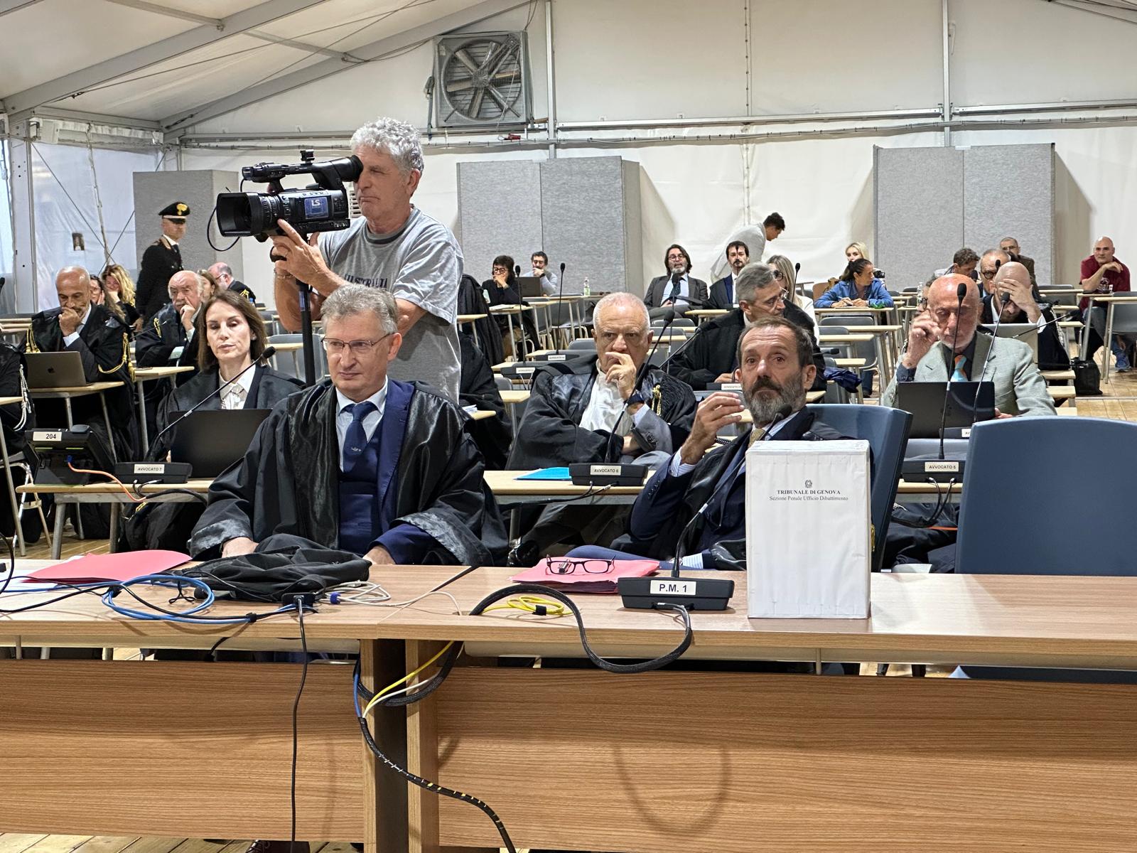 L’aula del processo Morandi 