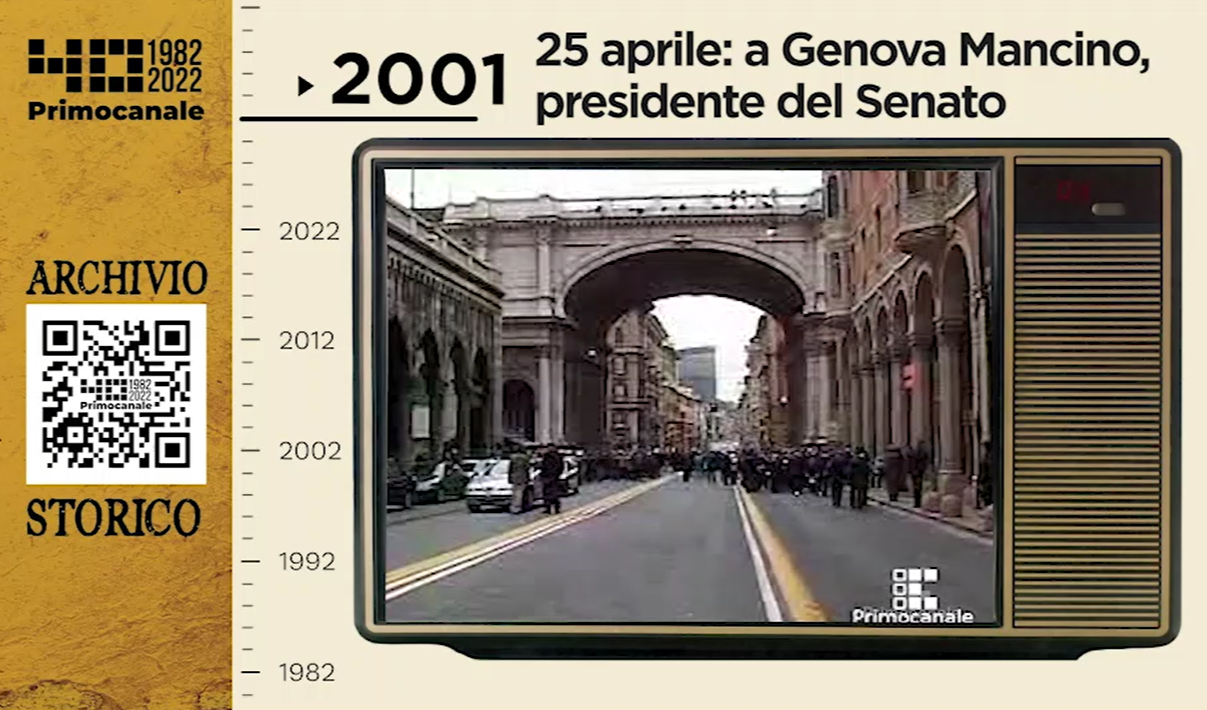 Archivio storico Primocanale: 25 aprile 2001, visita del presidente del Senato Mancino 