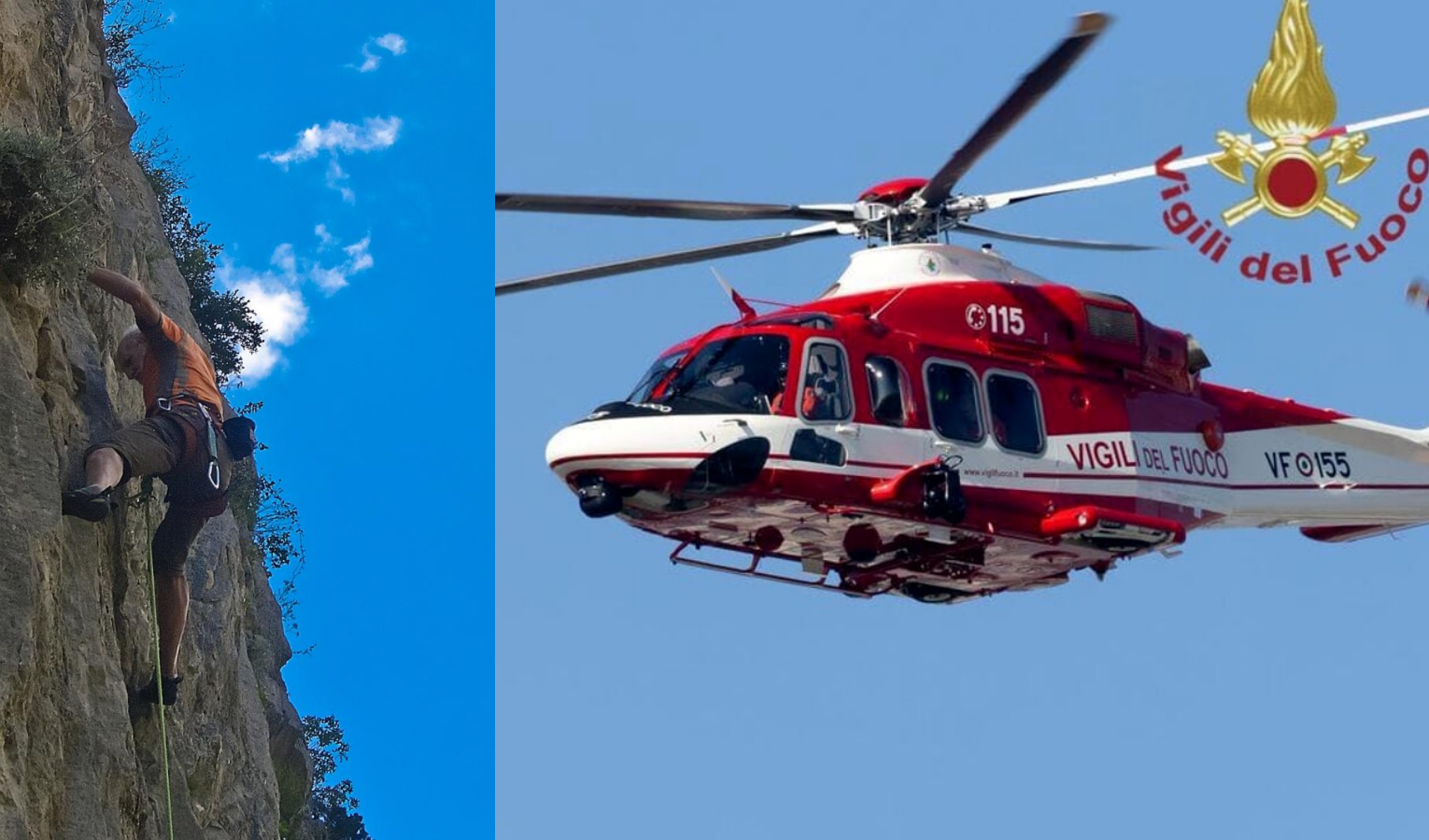 Cade da una falesia: soccorso in elicottero per un escursionista durante l'arrampicata