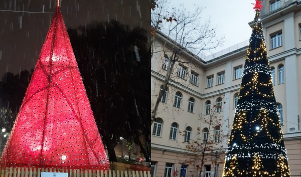 Genova, illuminati gli alberi di Natale eco-sostenibile e 