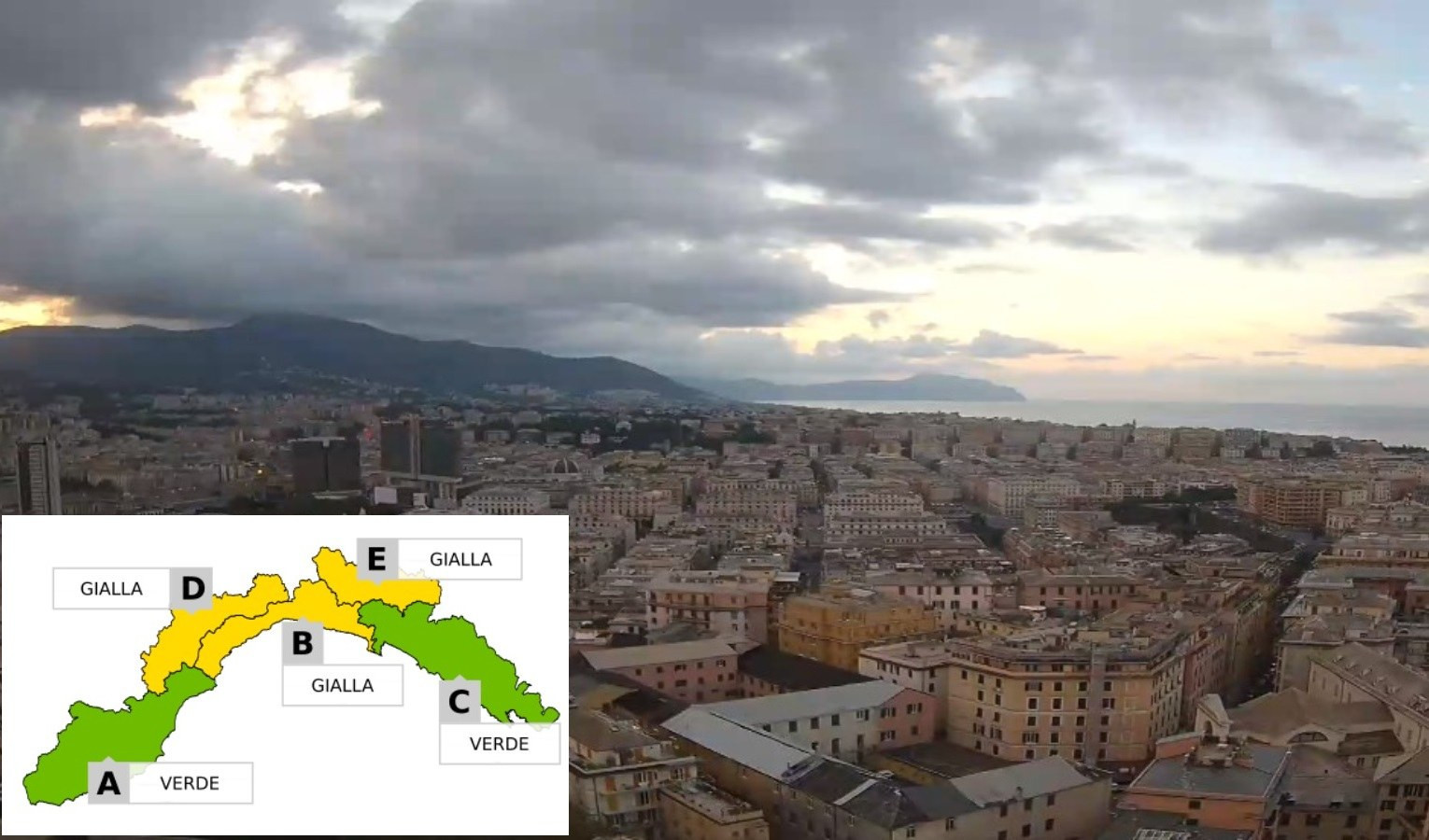 Allerta meteo gialla sul centro e vallate della Liguria: la situazione