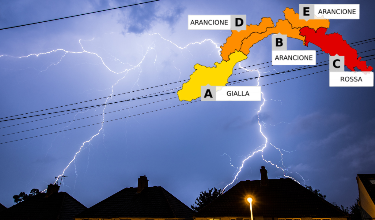 Liguria in allerta arancione, poi rossa dalle 12 sul Levante. Primocanale torna in diretta dalle 6