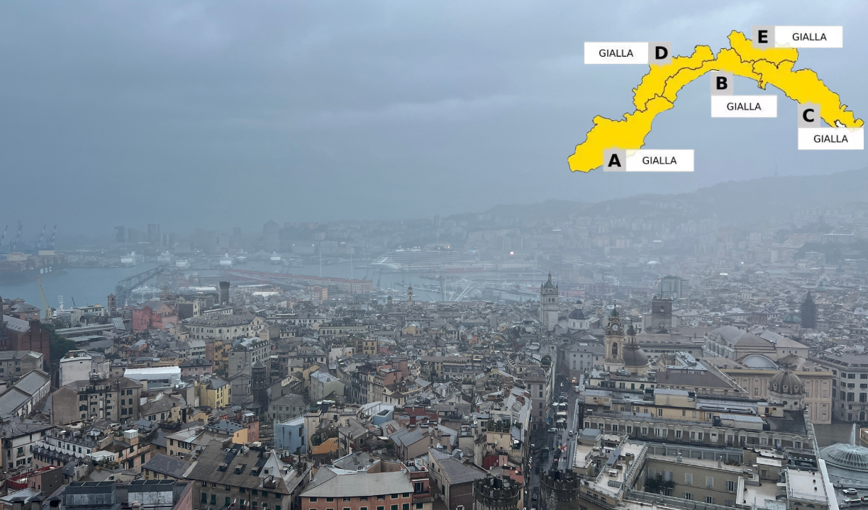 Liguria, allerta gialla su tutta la regione: posticipata la chiusura alle 21 sul Levante