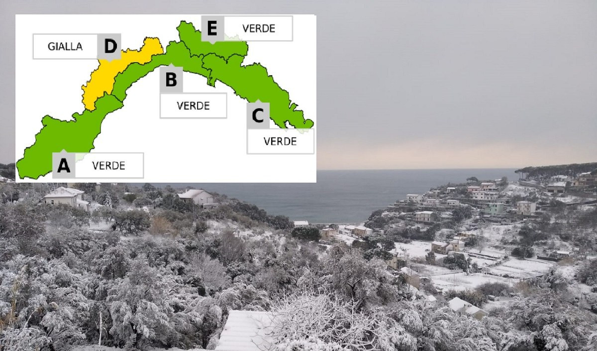 Meteo in Liguria, allerta neve in Valle Stura ed entroterra savonese