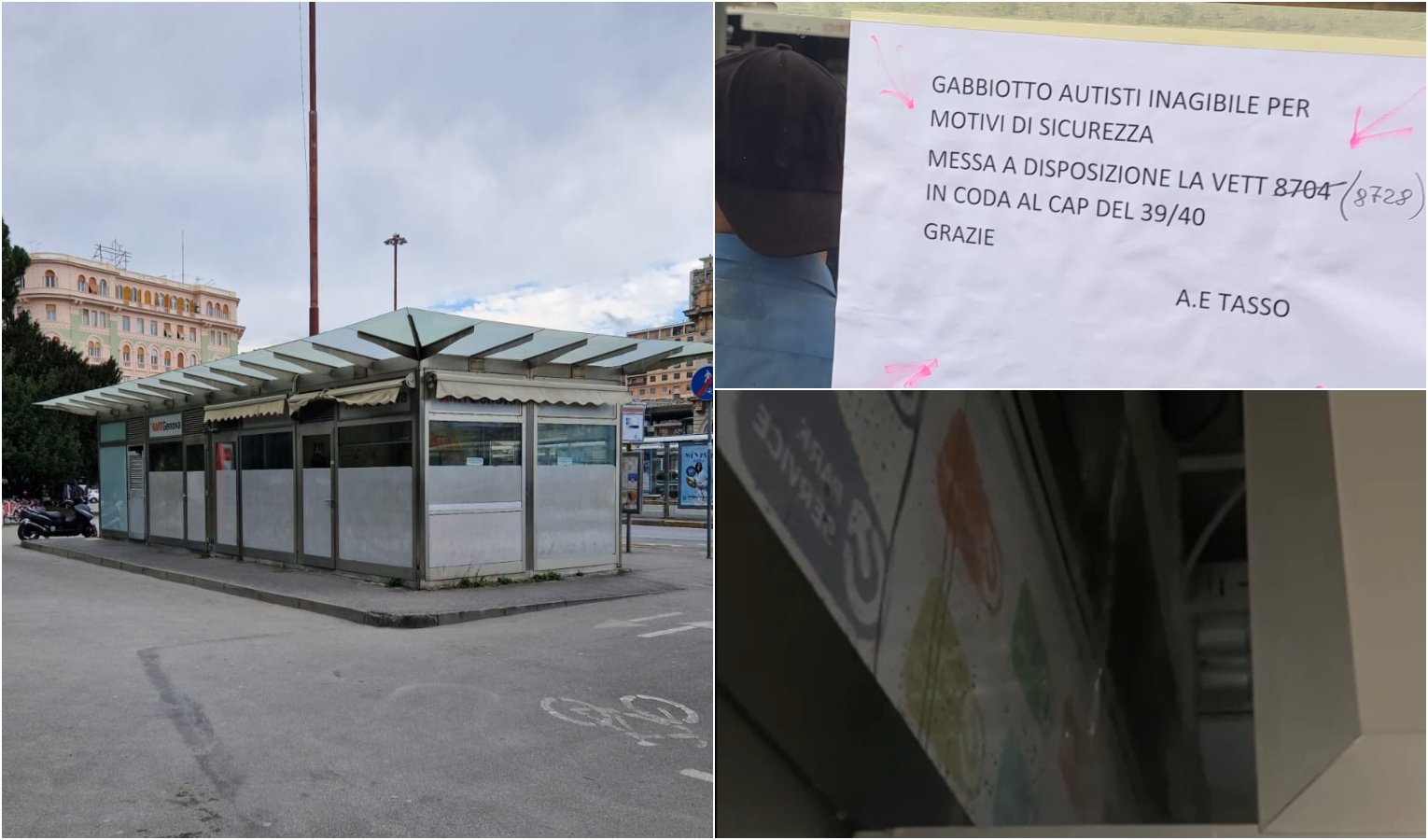 Con la pioggia chiude il chiosco dell'Amt davanti a Brignole: la denuncia dei lavoratori 