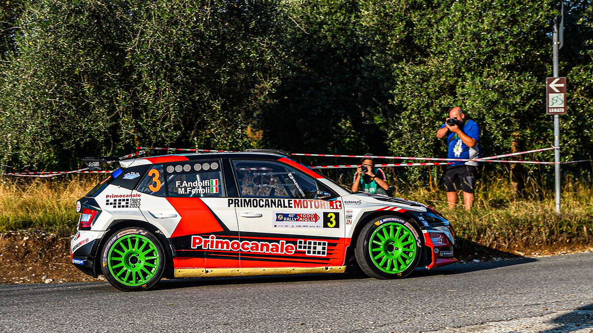 Fabio Andolfi quinto al Rally 1000 Miglia con Primocanale Motori