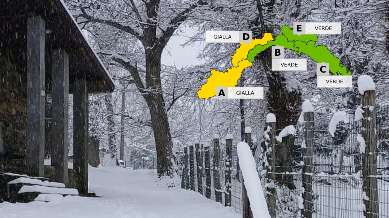 Neve, domani allerta gialla nell'entroterra di Savona e a Ponente