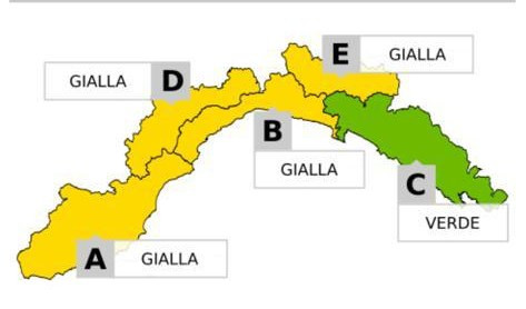 Allerta gialla per temporali sul centro-Ponente prolungata fino 21