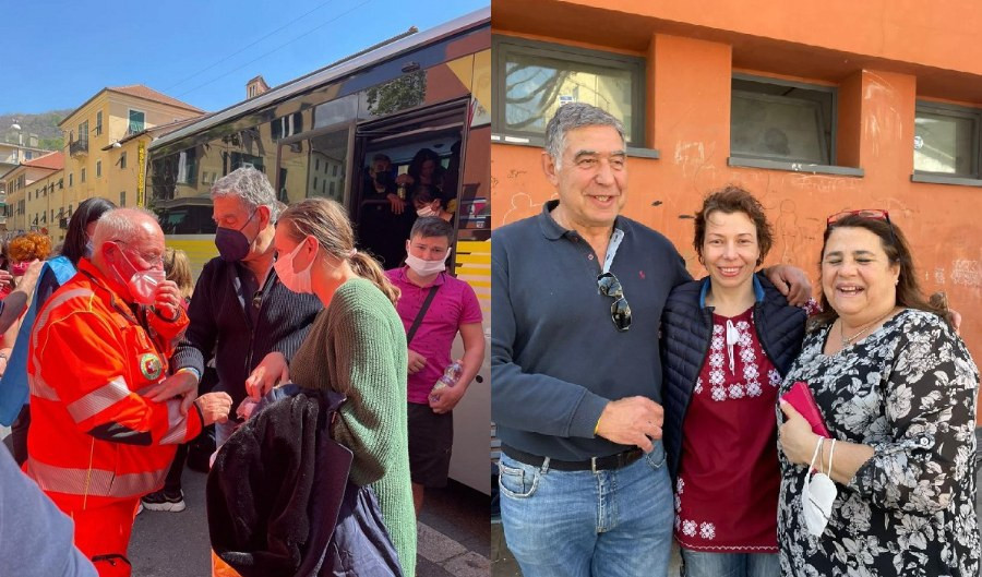 Genova, arrivato il bus Amt con 18 donne e bambini da Odessa