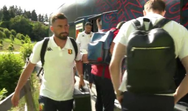 Genoa, squadra arrivata all'albergo di Bad Haring