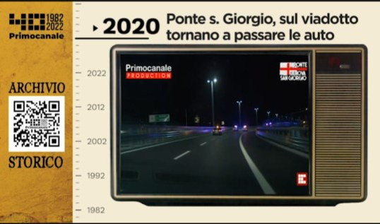 Dall'archivio storico di Primocanale, 2020: le prime auto passano sul ponte Genova San Giorgio