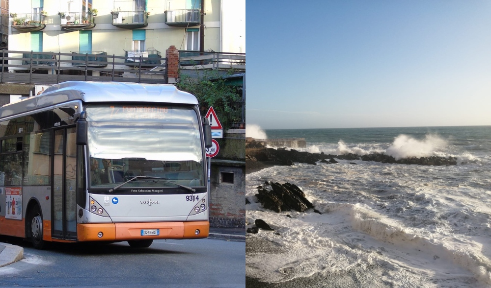 Si lancia in strada per evitare un'onda e viene investito da un autobus