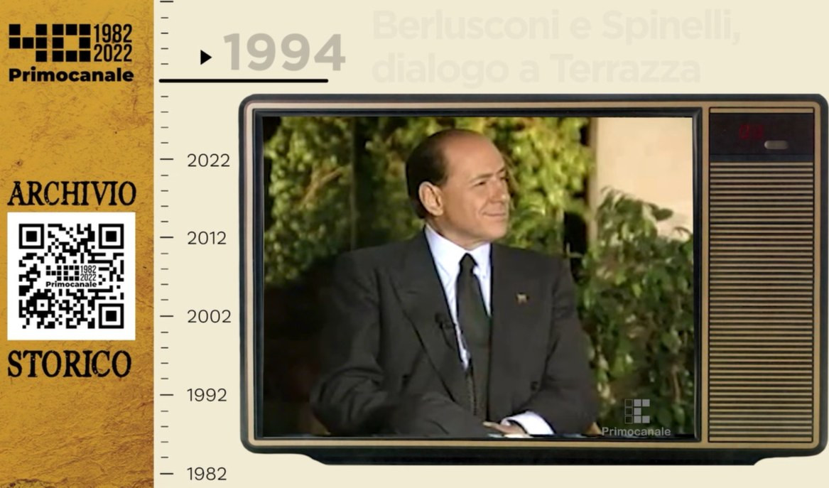 Dall'archivio storico di Primocanale, 1994: Berlusconi a Terrazza Colombo