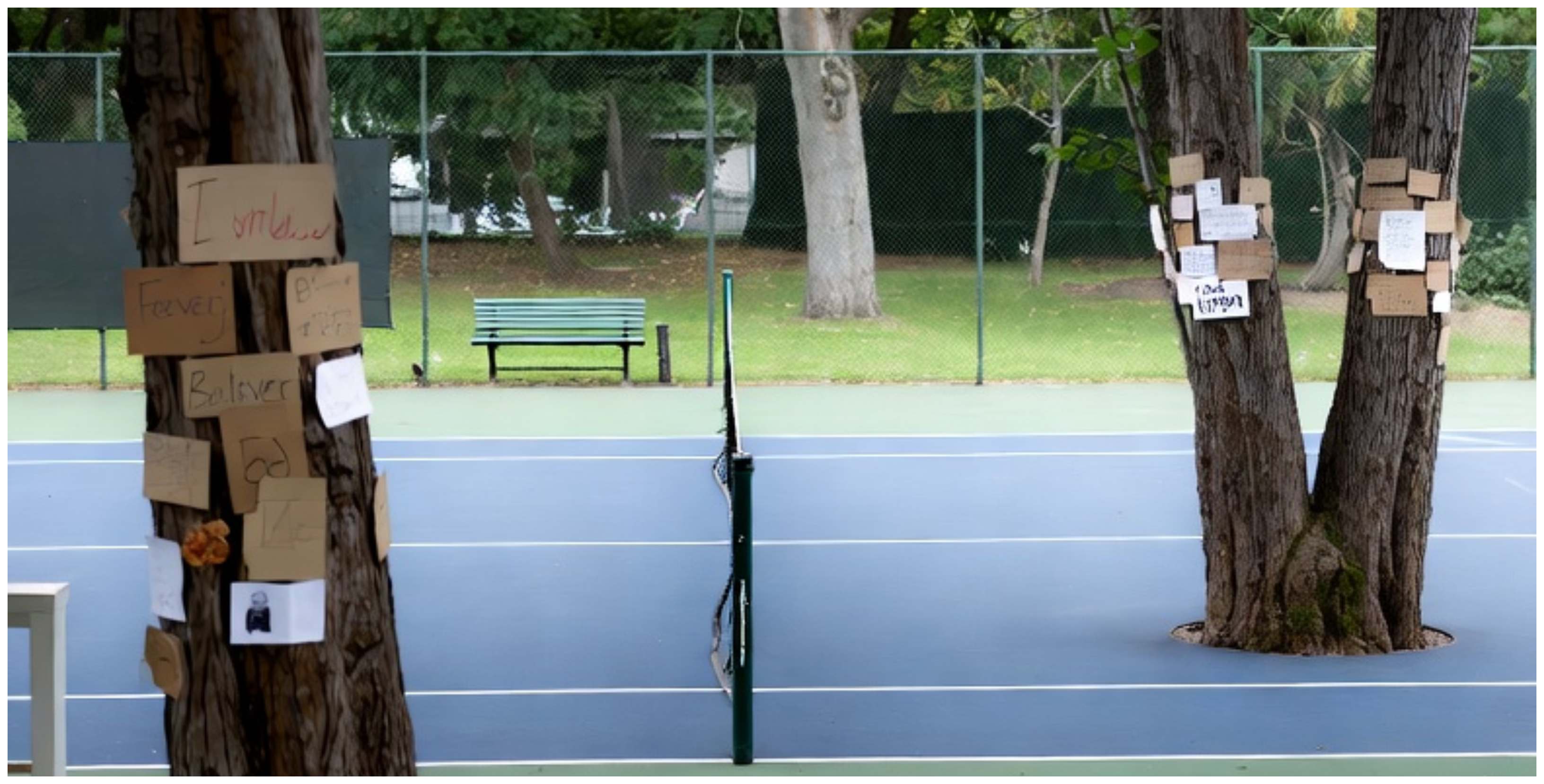 Ex amante 'decora' gli alberi con foto e lettere: no a processo per stalking al tennis club