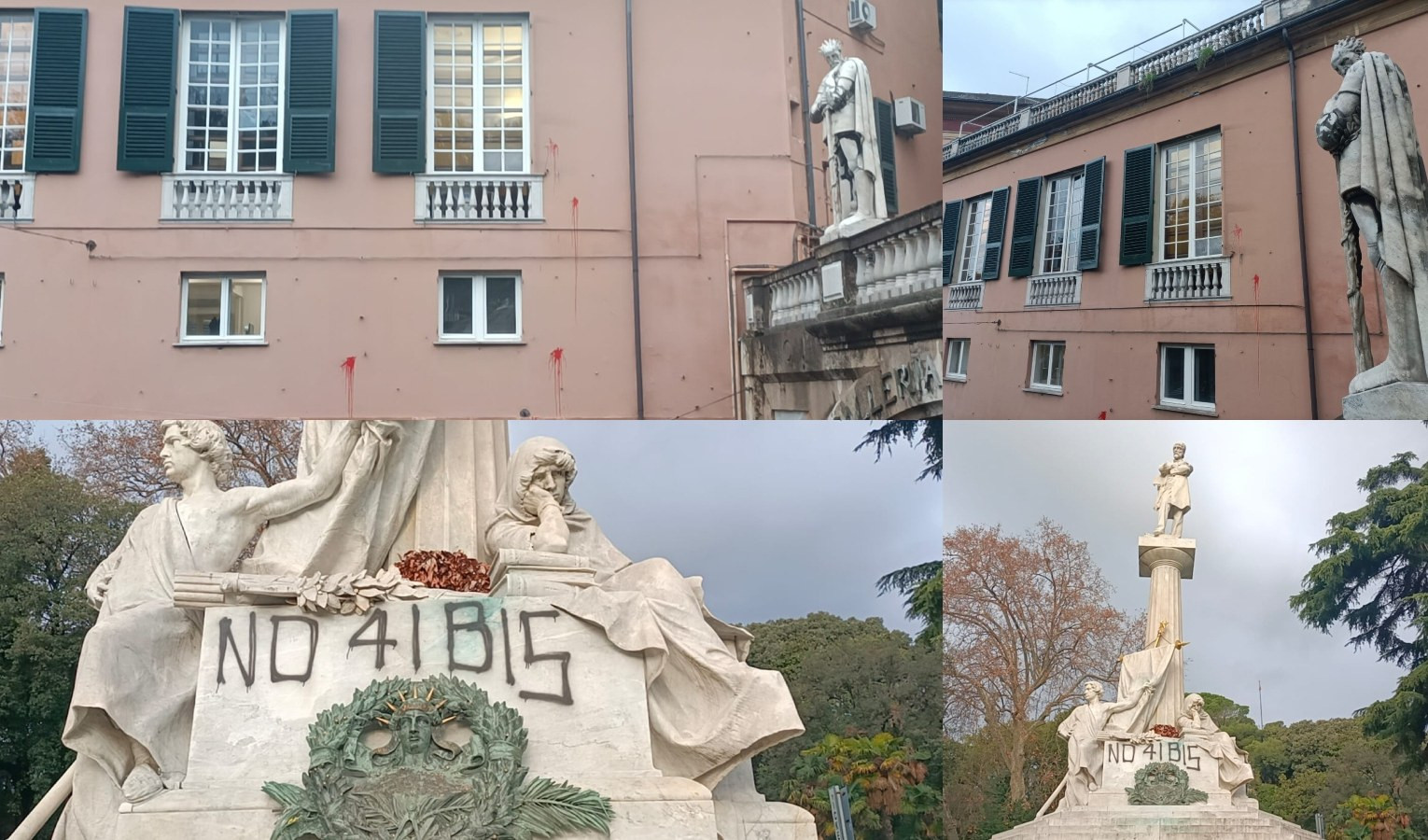 Genova, blitz anarchici: infranta e imbrattata vetrata prefettura