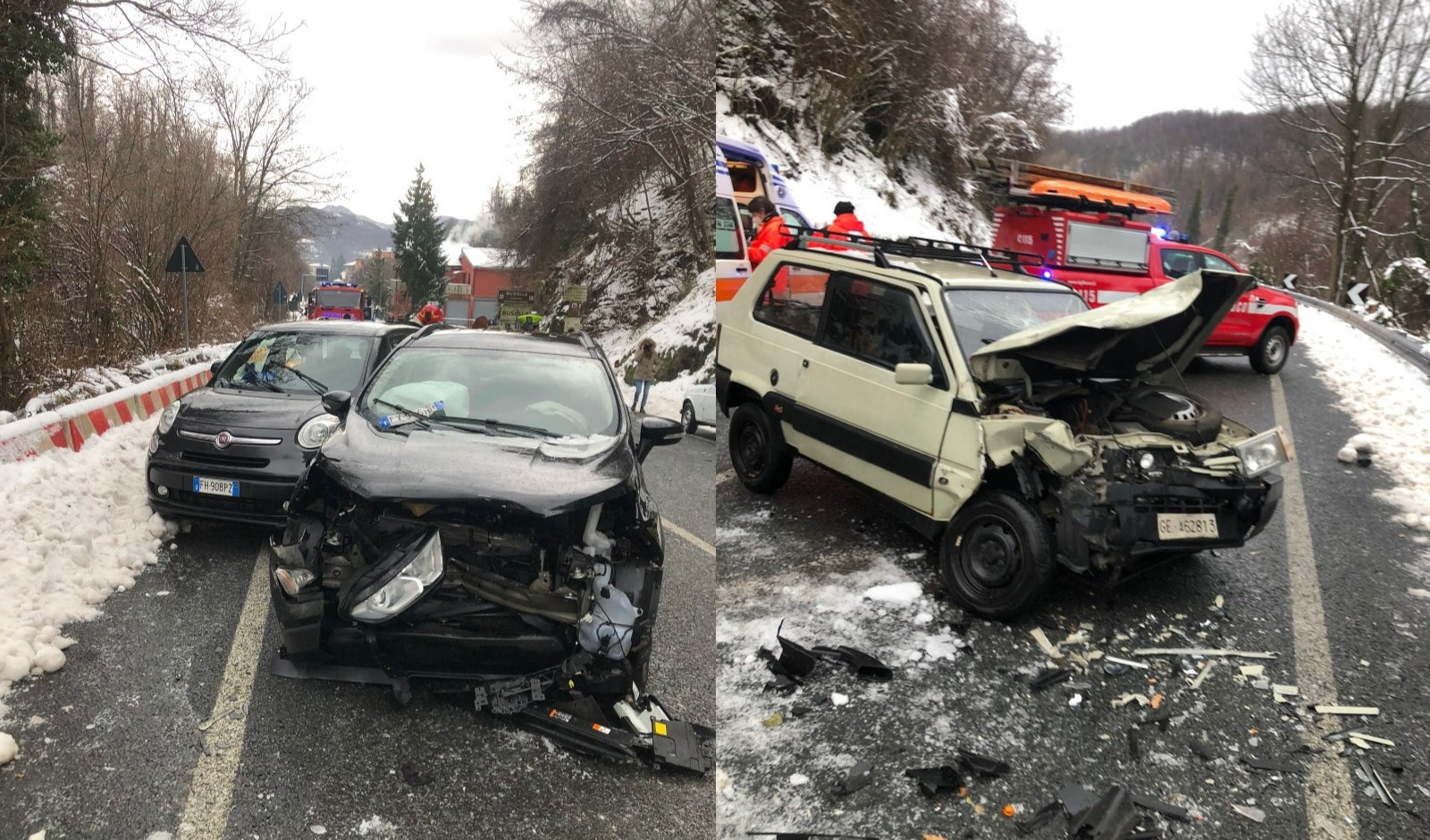 Busalla, due maxi incidenti a causa del ghiaccio: 14 vetture coinvolte