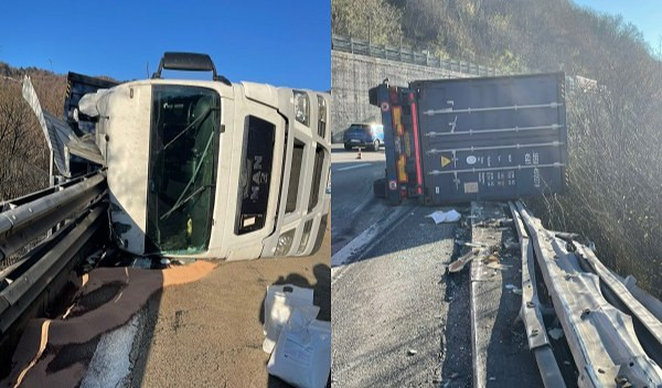 Caos autostrade, tir si ribalta sulla A7: coda