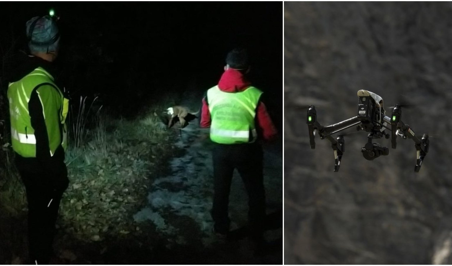 Uomo disperso nei boschi, ricerche con droni e cani