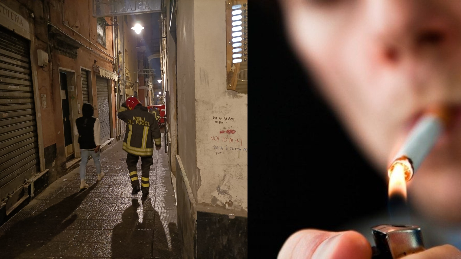 Allarme incendio nel palazzo: ma era una cicca in una fioriera