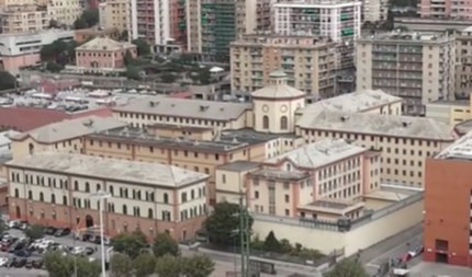 Il carcere di Marassi, a Genova, visto dall'alto