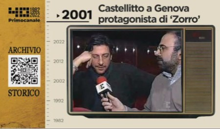 Dall'archivio storico di Primocanale, 2001: Castellitto in scena con Zorro