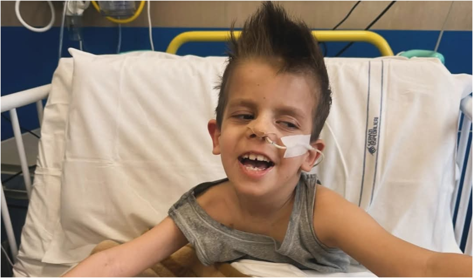 Più di 100 mila euro raccolti in meno di 24 ore in nome di Cesare morto un mese fa Bambino sorridente in ospedale