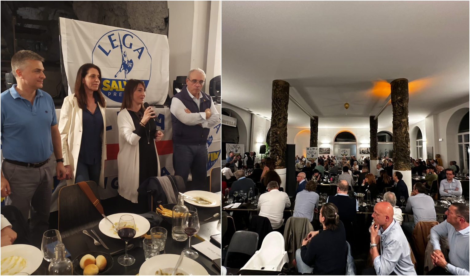 La Lega si ritrova a cena: 