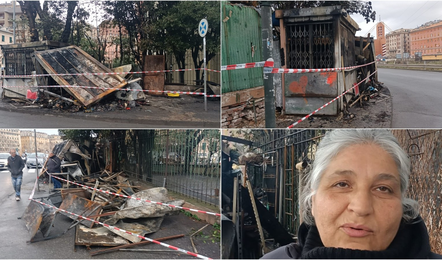 Genova, incendio doloso distrugge chiosco dei fiori a Marassi