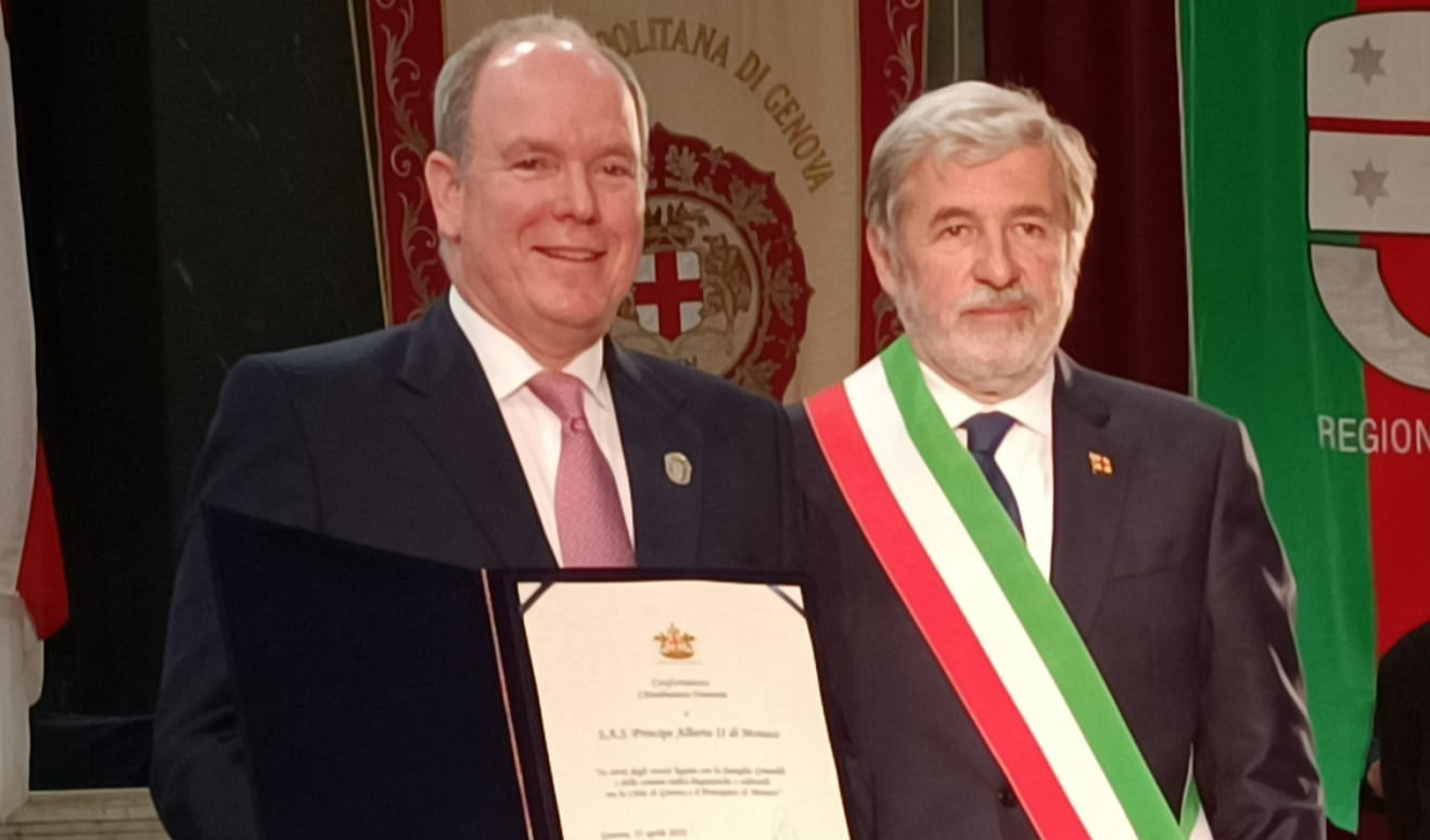 Genova: cittadinanza onoraria al principe Alberto II di Monaco