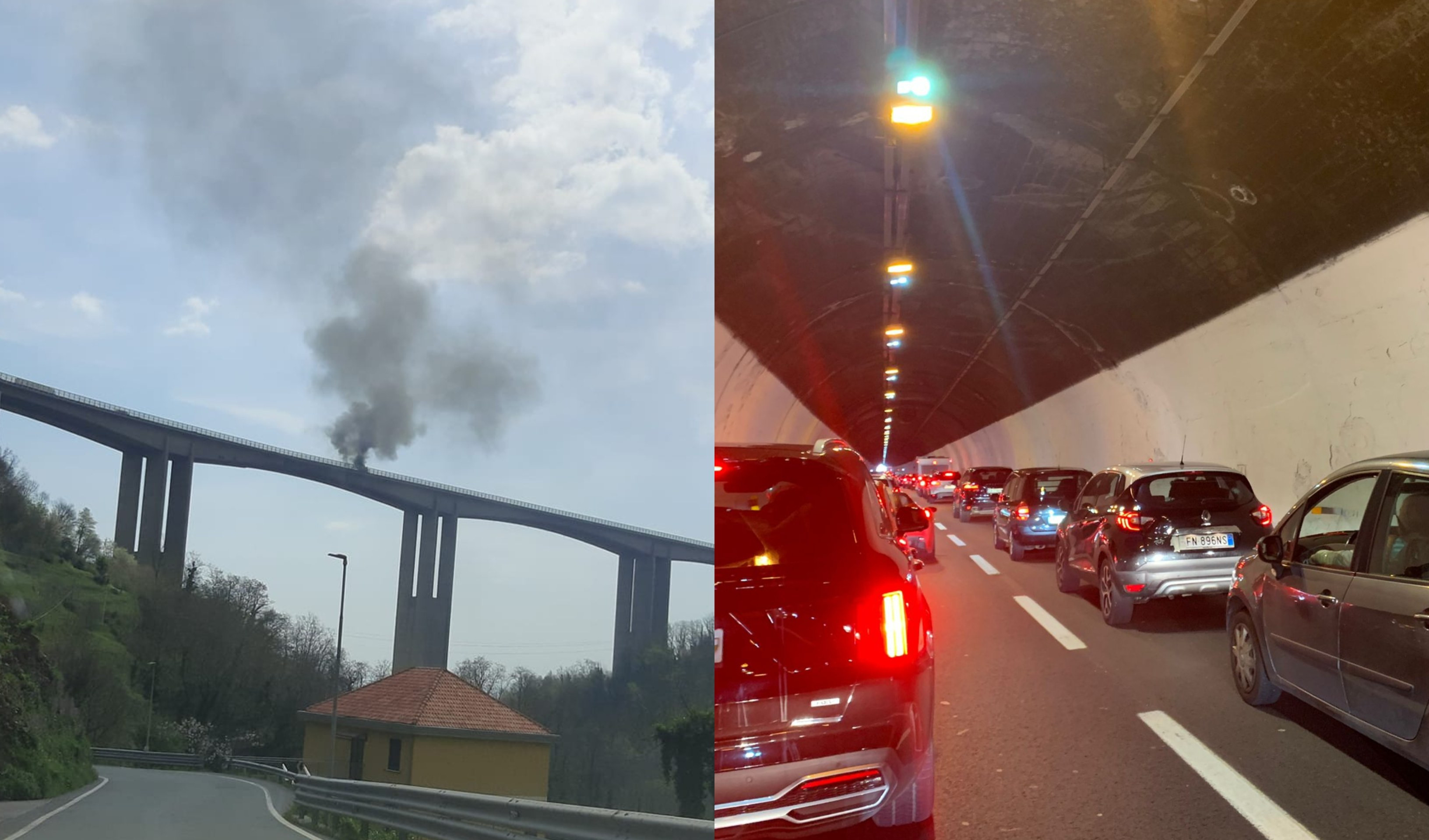 Traffico, cantieri e auto in fiamme: bollino rosso sulle autostrade liguri