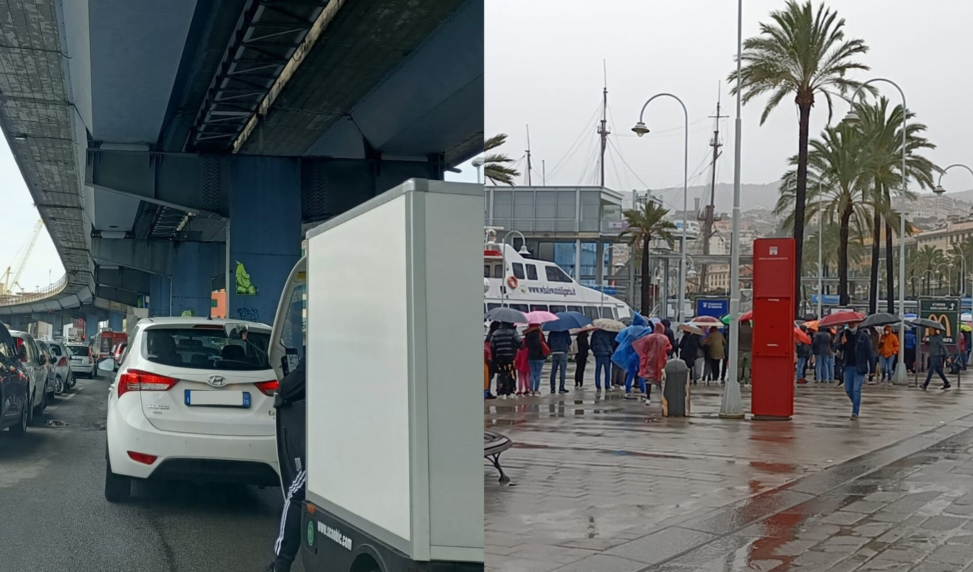 Porto Antico preso d'assalto nonostante il maltempo: traffico a Genova