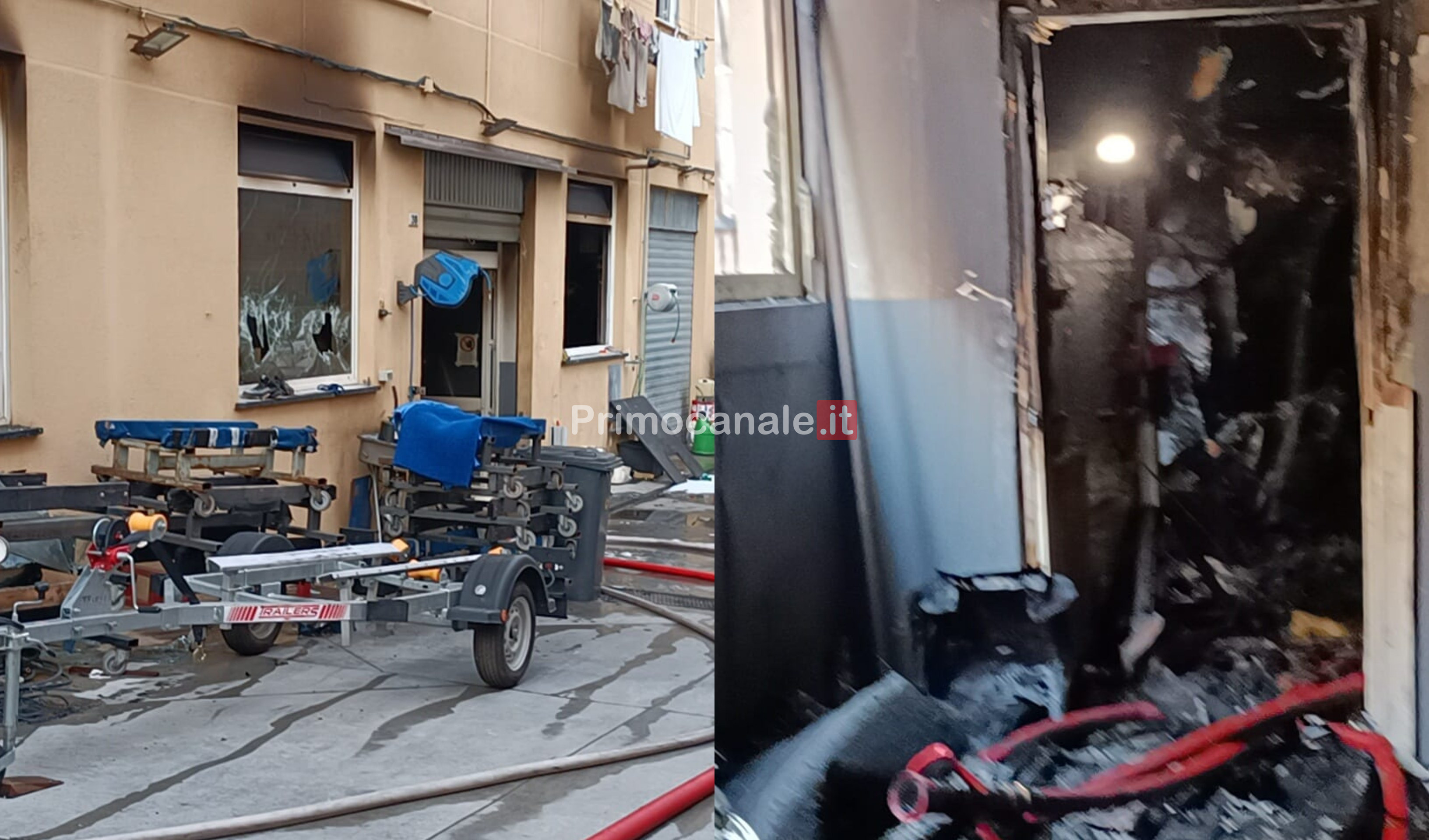Genova, officina prende fuoco: all'interno batterie al litio