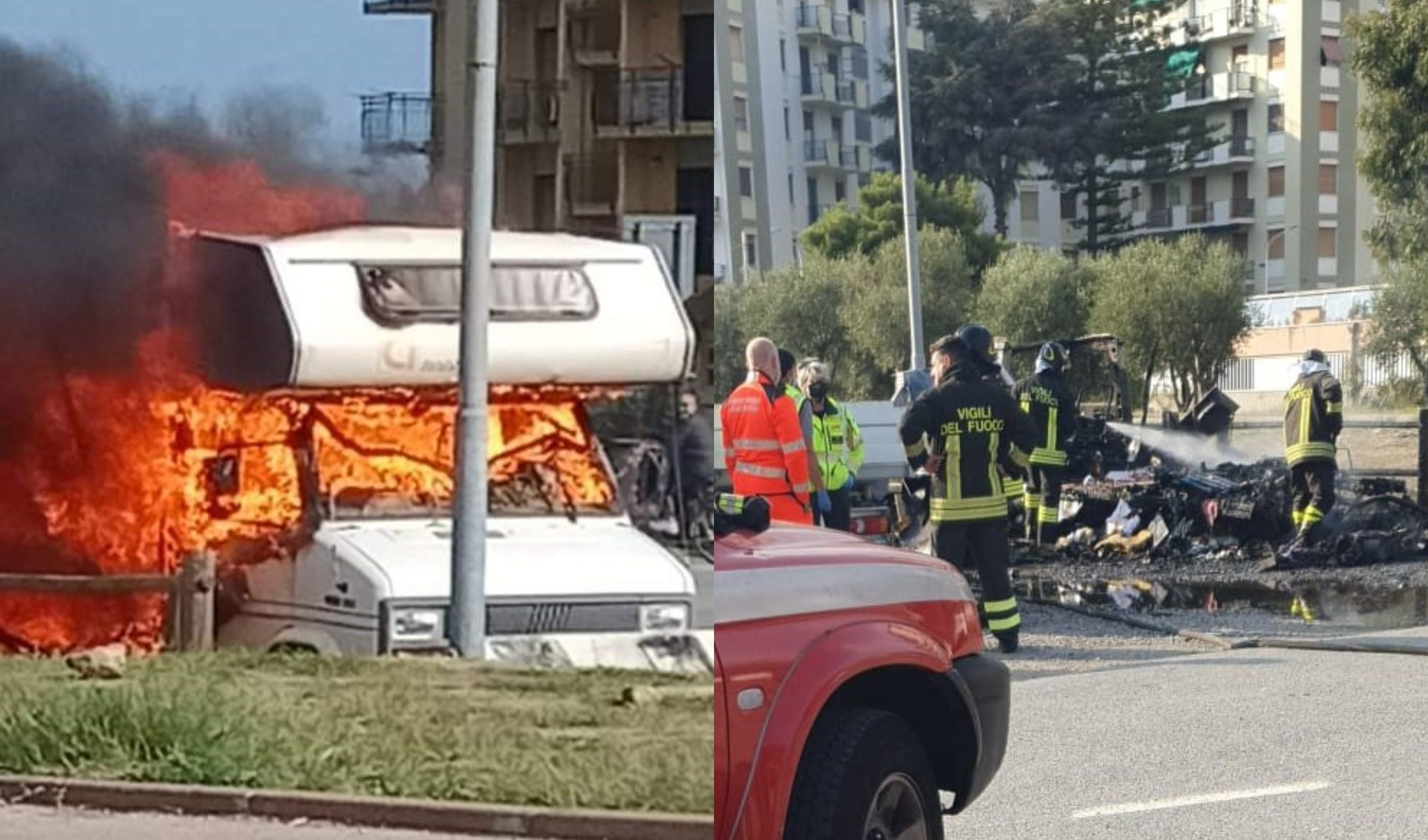 Tragedia a Taggia, camper a fuoco: morti donna disabile e il suo cane