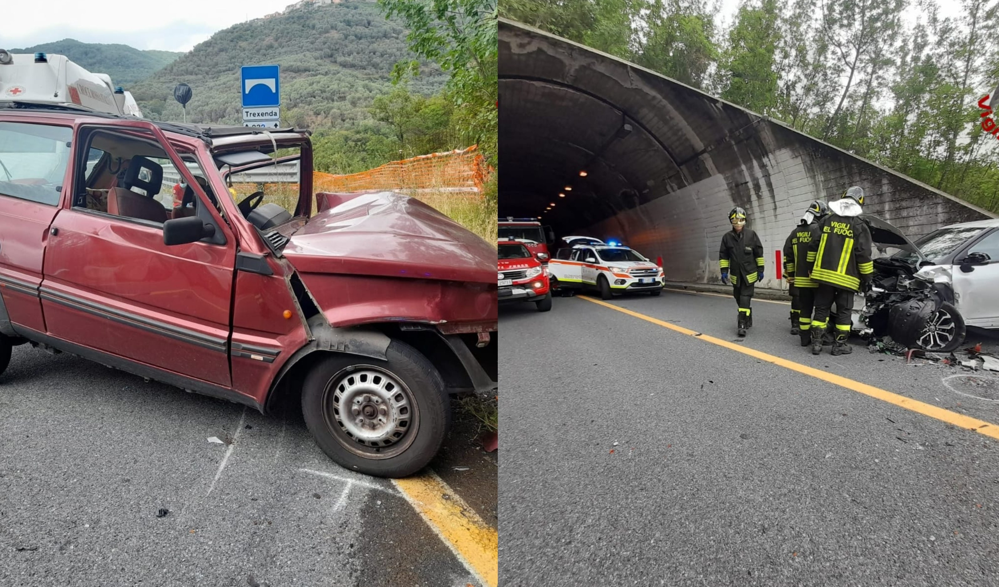 Incidente frontale, chiusa la statale 28: giovane portato all'ospedale in elicottero