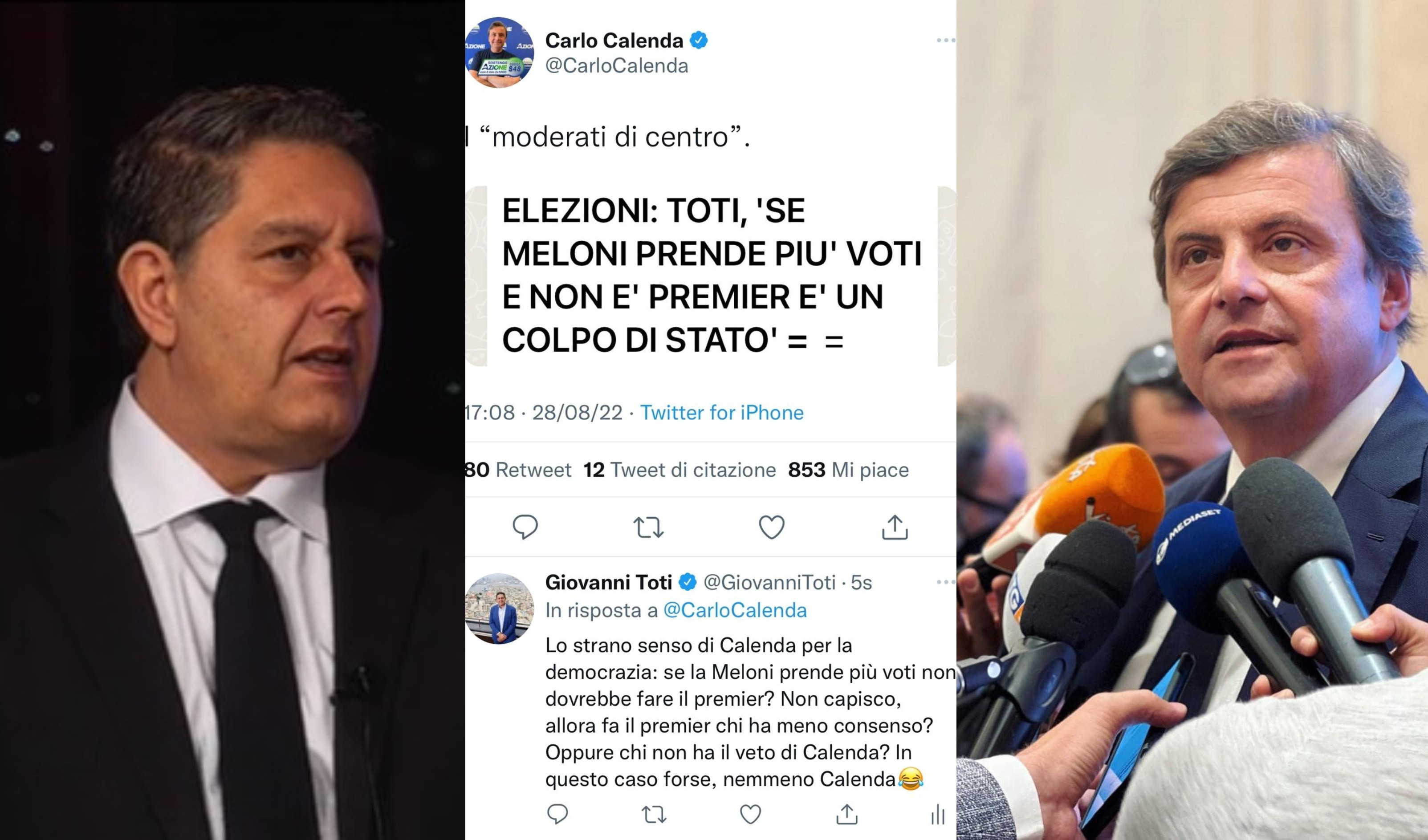 Elezioni politiche, botta e risposta tra Calenda e Toti sul caso Meloni premier