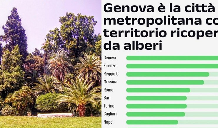 Ambiente, Genova è la città con più territorio occupato da alberi