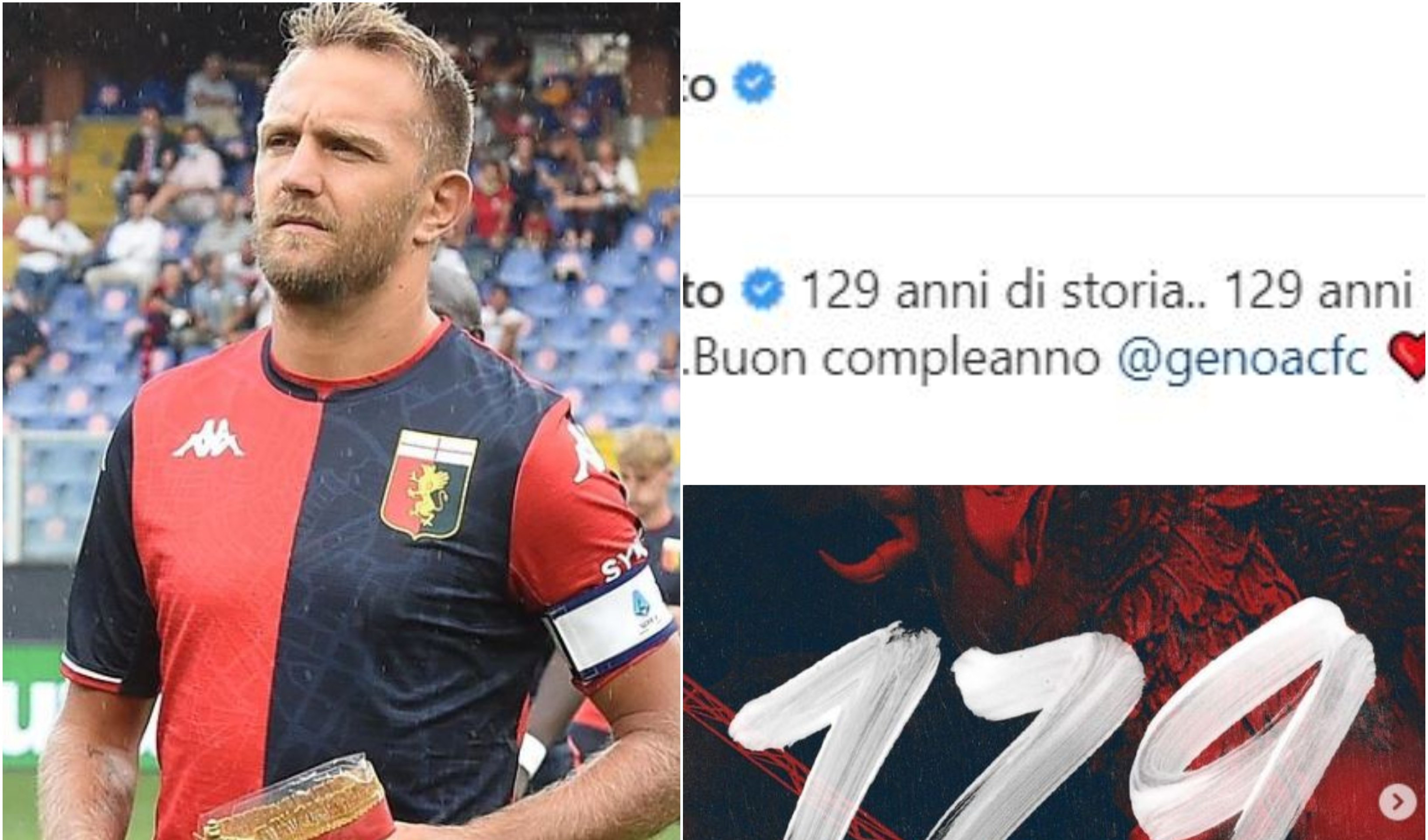 Genoa, anche l'ex Criscito si unisce agli auguri: 