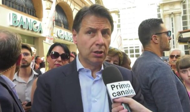 Elezioni, il leader del M5s Giuseppe Conte a Genova