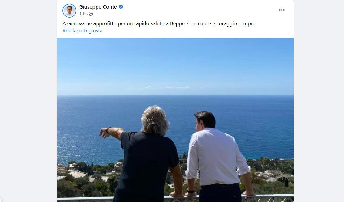 Conte a Sant'Ilario da Beppe Grillo: 