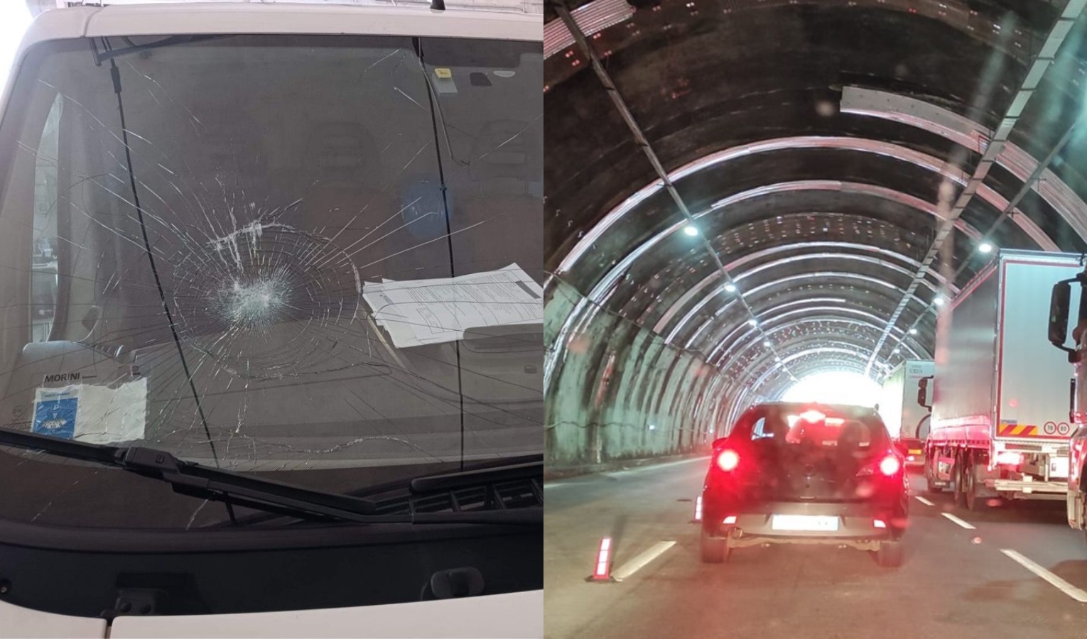 Caos autostrade, bisarca urta galleria in A10: lampada colpisce furgone