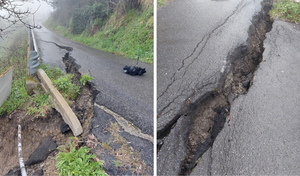 Davagna, voragine sulla strada per 