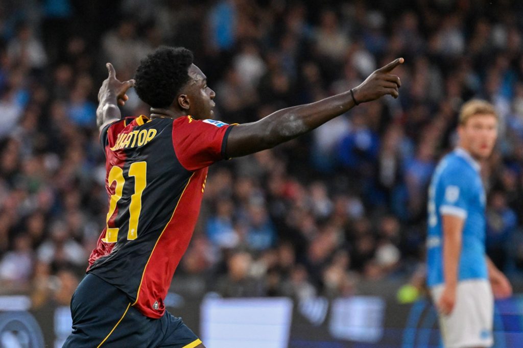 L'esultanza di Ekhator per il suo meraviglioso gol (foto Genoa Cfc)