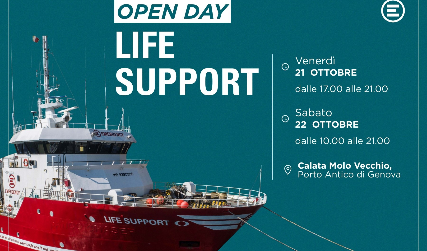 Emergency apre a tutti Live Support, nave dedicata a Strada per salvare migranti