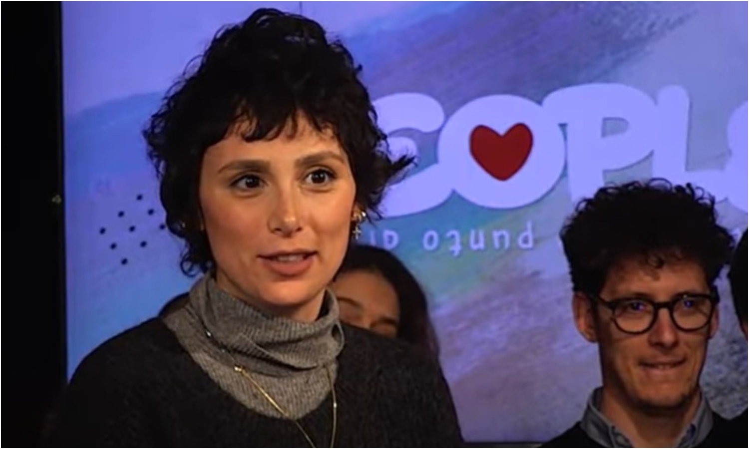 Chiara Fadda durante la puntata di 'People' lo scorso gennaio Ragazza con capelli corti castani