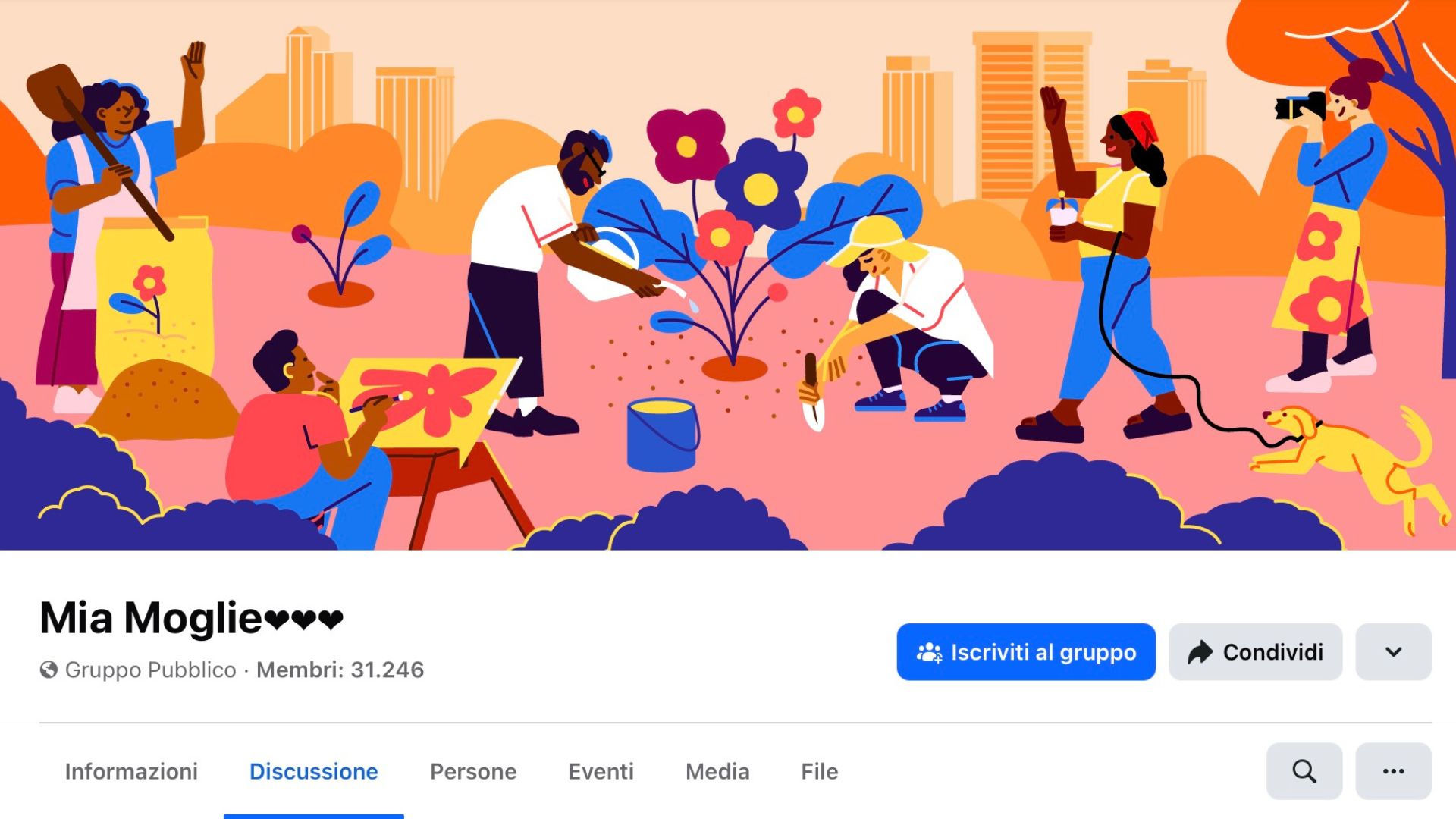 Il gruppo Facebook mia moglie
