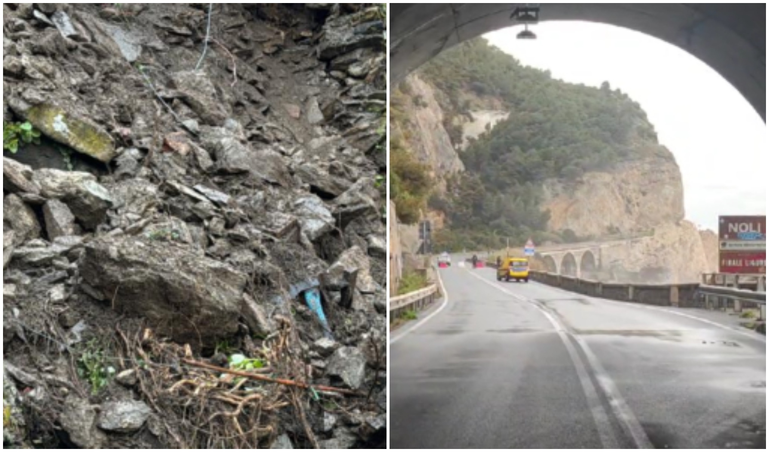 Frane, a Coreglia frazione isolata. Riaperta strada a Capo Noli