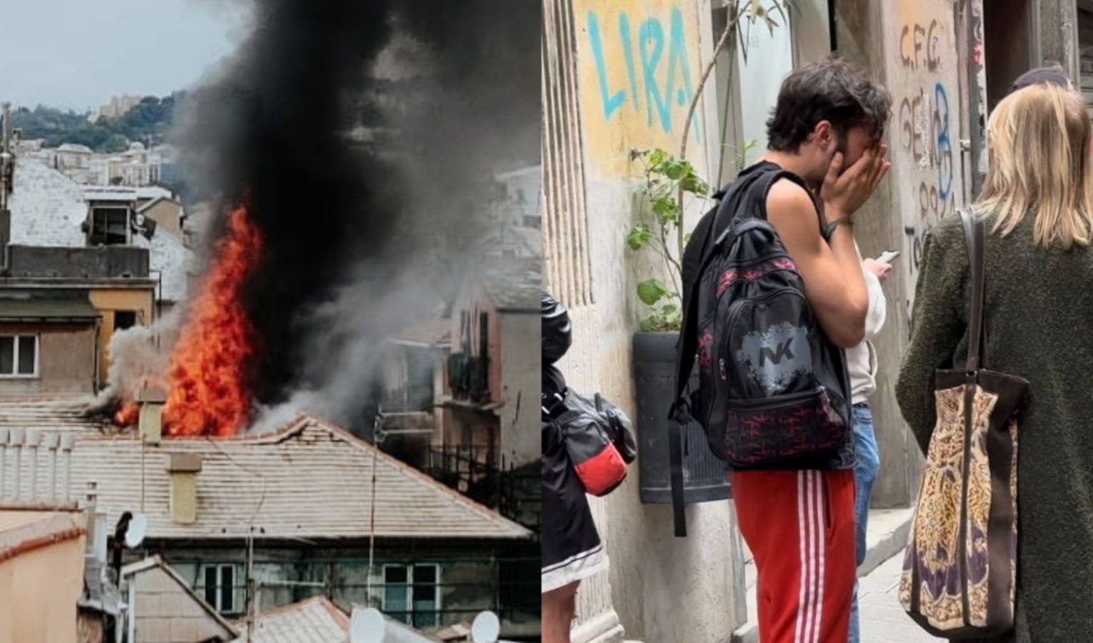 Genova, fiamme alla Maddalena: a fuoco l'appartamento di Teo di Suburra